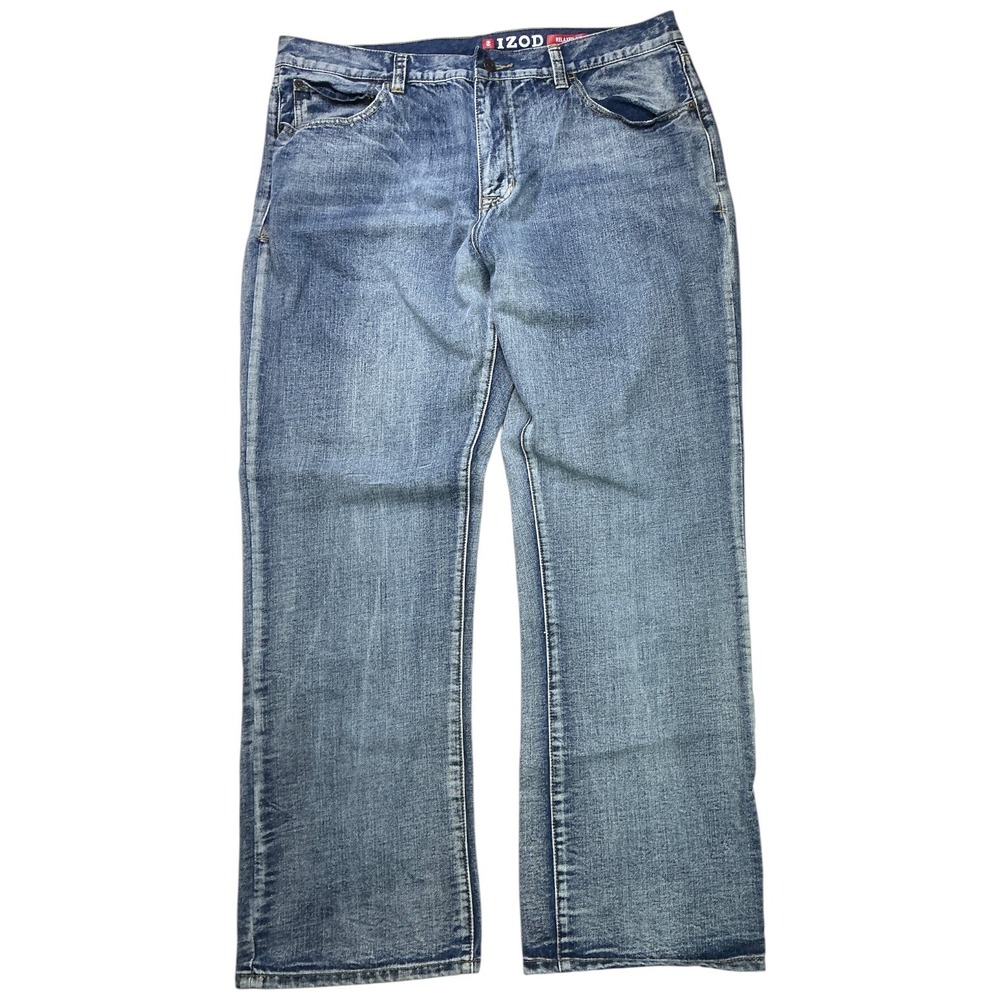IZOD Blue Relaxed Fit Jeans Men 40x32 Medium Wash Denim 5-Pocket Classic